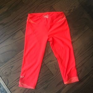 Bright Orange Under Armour Cropped Workout Pants